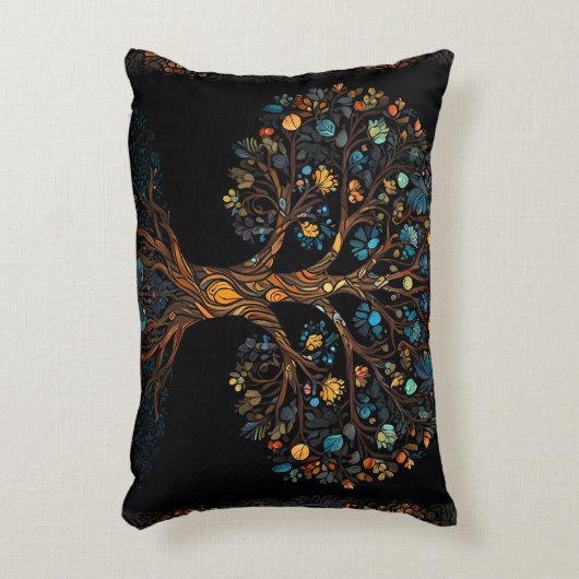 De betoverde mozaïekboom accent kussen (Voorkant(Verticaal))