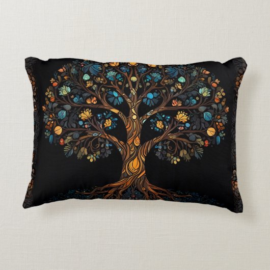 De betoverde mozaïekboom accent kussen (Achterkant)