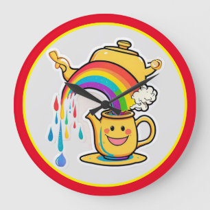 De betoverde regenboog van theepot grote klok