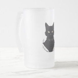 De betoverde zwarte kat van Salem Matglas Bierpul