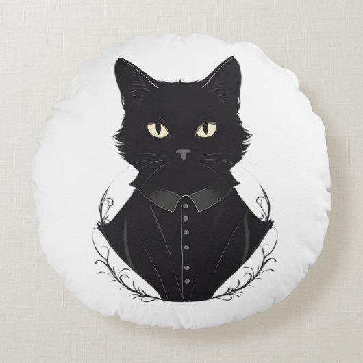 De betoverde zwarte kat van Salem Rond Kussen (Voorkant)