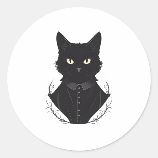 De betoverde zwarte kat van Salem Ronde Sticker (Voorkant)