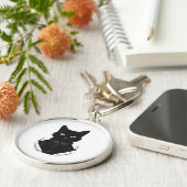 De betoverde zwarte kat van Salem Sleutelhanger (Zijkant)