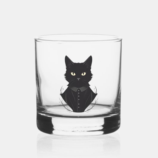 De betoverde zwarte kat van Salem Whisky Glas (Voorkant)