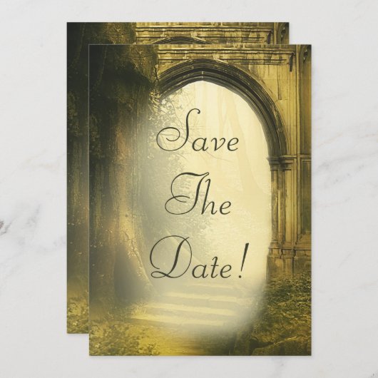 De betoverende bosarm bewaart de datum kaart (Voorkant / Achterkant)