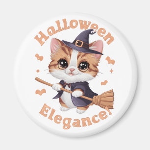 De betoverende Halloween-look van Chausie Cat Magneet