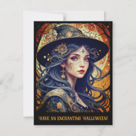 De betoverende Halloween Witch Groet Briefkaart