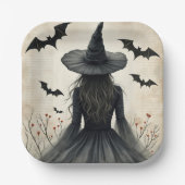 De betoverende Halloween Witch Papieren Bordje (Voorkant)