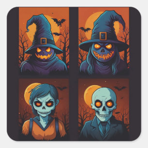 De betoverende heksen van All Hallows Eve Vierkante Sticker