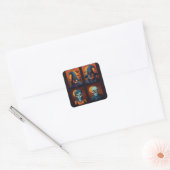 De betoverende heksen van All Hallows Eve Vierkante Sticker (Envelop)