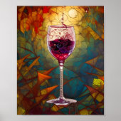 De betoverende oranje wijnkunst poster (Voorkant)