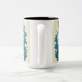 De betoverende print tweekleurige koffiemok