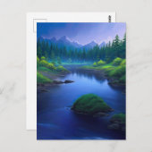 De betoverende stroom van de rivier in de Green Va Briefkaart (Voorkant / Achterkant)