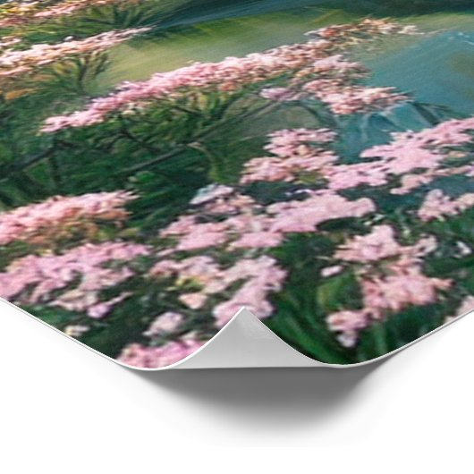 De betoverende witommuurde Japanse tempel Poster (Hoek)