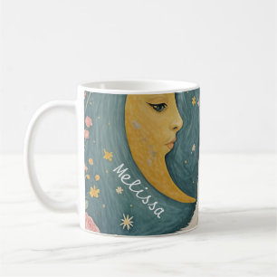 De betoverende witte kat met groene ogen koffiemok
