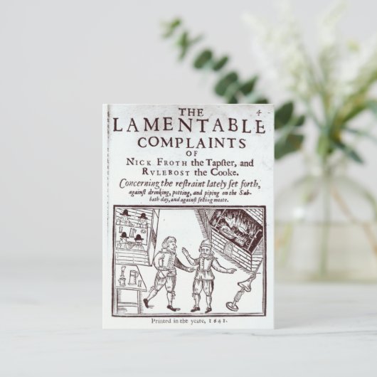 De betreurenswaardige klachten briefkaart (Staand voorkant)