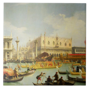 De Betrothal van de Venetiaanse Doge Tegeltje
