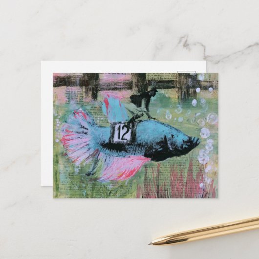 De Betta Vis Jockey Briefkaart (Voorkant / Achterkant in situ)