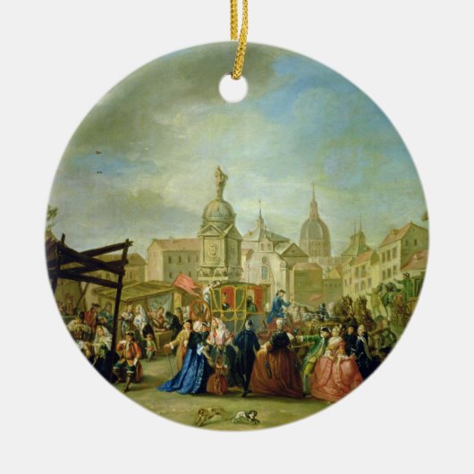 De beurs van Madrid in het Plaza de la Cebeda (oli Keramisch Ornament (Voorkant)