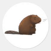 De bever ronde sticker (Voorkant)