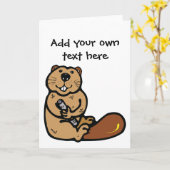 De Bever van de cartoon voor de Internationale Dag Kaart (Gele Bloem)