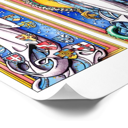 De bevlekte conceptie met Begeleidende Angels Poster (Hoek)