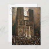 De bevolking die de Notre-Dame in haar greep heeft Briefkaart (Voorkant / Achterkant)