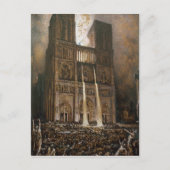De bevolking die de Notre-Dame in haar greep heeft Briefkaart (Voorkant)
