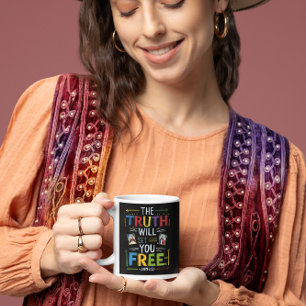 De bevrijding omarmen: de waarheid onthuld koffiemok