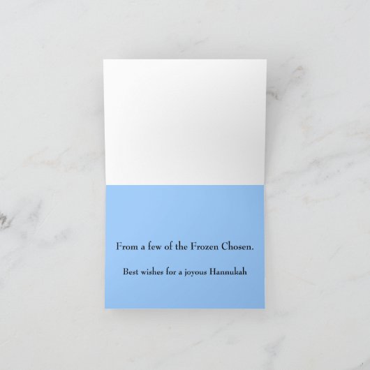 De bevroren Gekozen Kaarten Hannukah (Binnen)