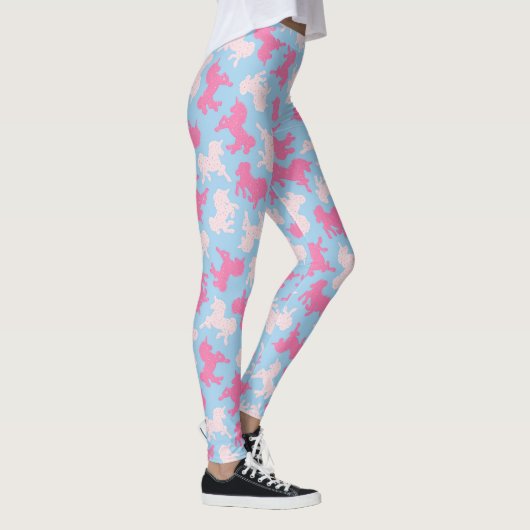 De bevroren Koekjes van Unicorn op Blauwe Leggings (Rechts)