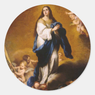 De bevruchting van het immacularis ronde sticker