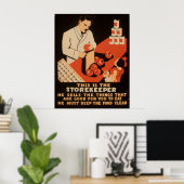 De bewaarder moet Levensmiddelen Schone WPA  houde Poster (Thuiskantoor)