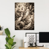 De Bewaker van de Onderwereld Spirituele Kunst Poster (Thuiskantoor)