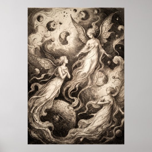 De Bewaker van de Onderwereld Spirituele Kunst Poster (Voorkant)
