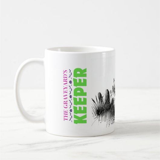 De bewaker van het kerkhof koffiemok (Links)