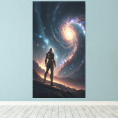 De bewaker van het universum staat op de rand canvas afdruk (Insitu (Houten vloer))