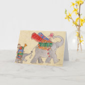 De Bewegende Dag van olifanten Kaart (Gele Bloem)