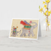 De Bewegende Dag van olifanten Kaart (Gele Bloem)