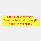 De beweging van de Unie Bumpersticker (Voorkant)