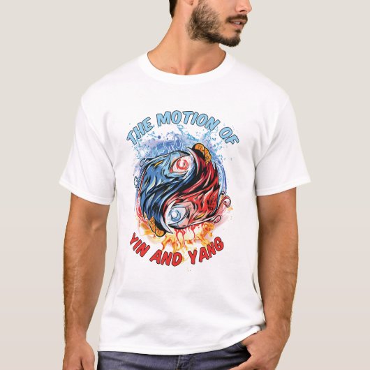 De beweging van Yin en Yang Mannen wit T-shirt (Voorkant)