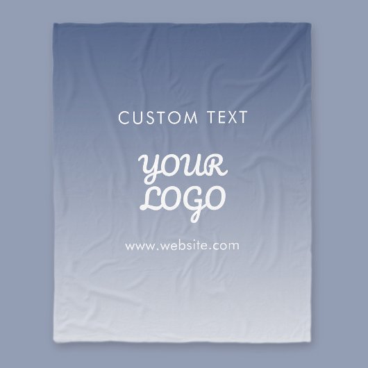 De bewerkbare verloopkleur van uw Logo Fleece Deken