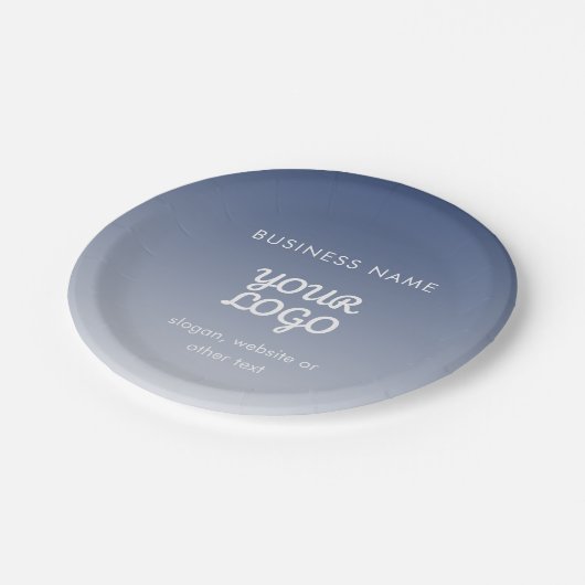 De bewerkbare verloopkleur van uw Logo Papieren Bordje (Gekanteld)