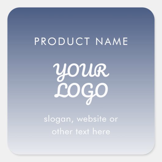 De bewerkbare verloopkleur van uw Logo Vierkante Sticker (Voorkant)