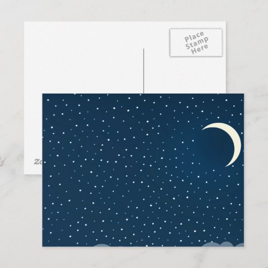 De bewolkte Hemel van de Nacht Briefkaart (Voorkant / Achterkant)