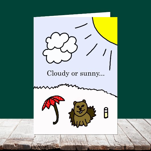 De bewolkte of Zonnige Kaart van de Dag Groundhog