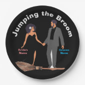 De bezemsteel overspringen papieren bordje (Voorkant)