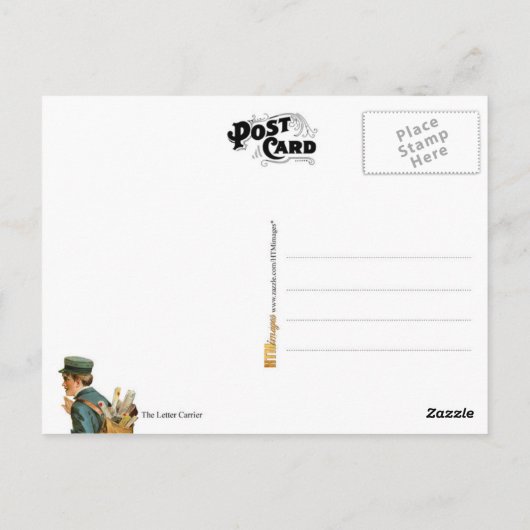 De 'Bezige' Mailman Briefkaart (Achterkant)