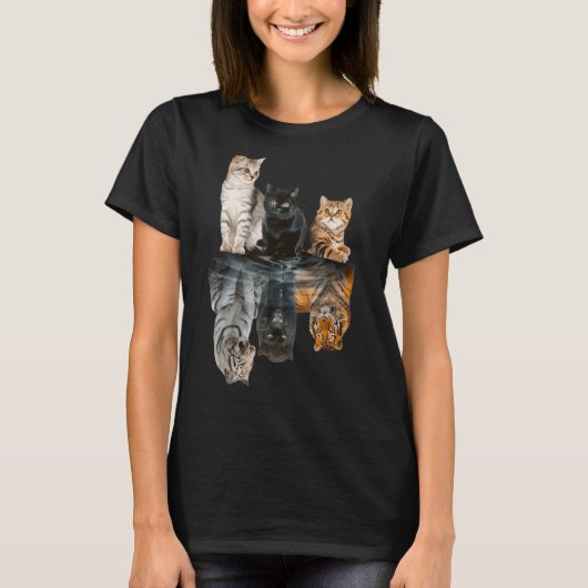 De Bezinning van de Kat van vrouwen Tiger Vrienden T-shirt (Voorkant)