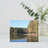 De Bezinning van het meer van de Oranje Bladeren Briefkaart (Staand voorkant)